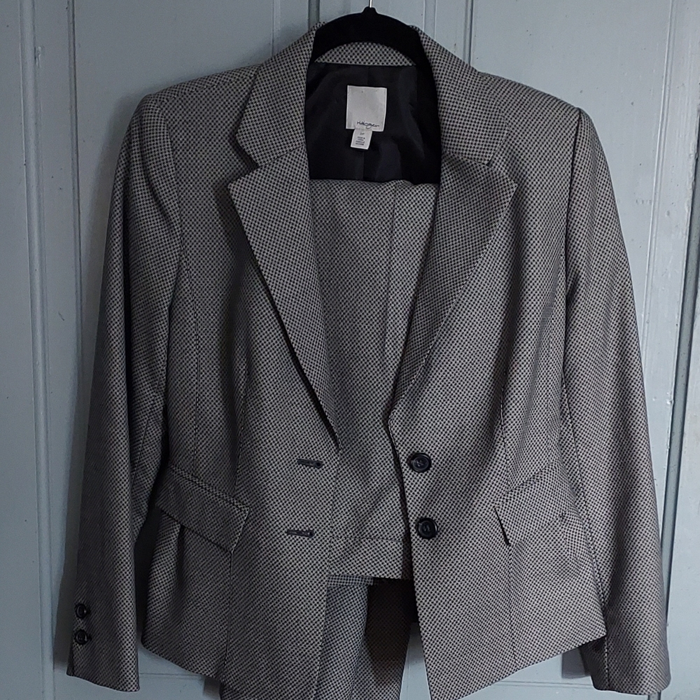 Gray Houndstooth Blazer and Pants Set